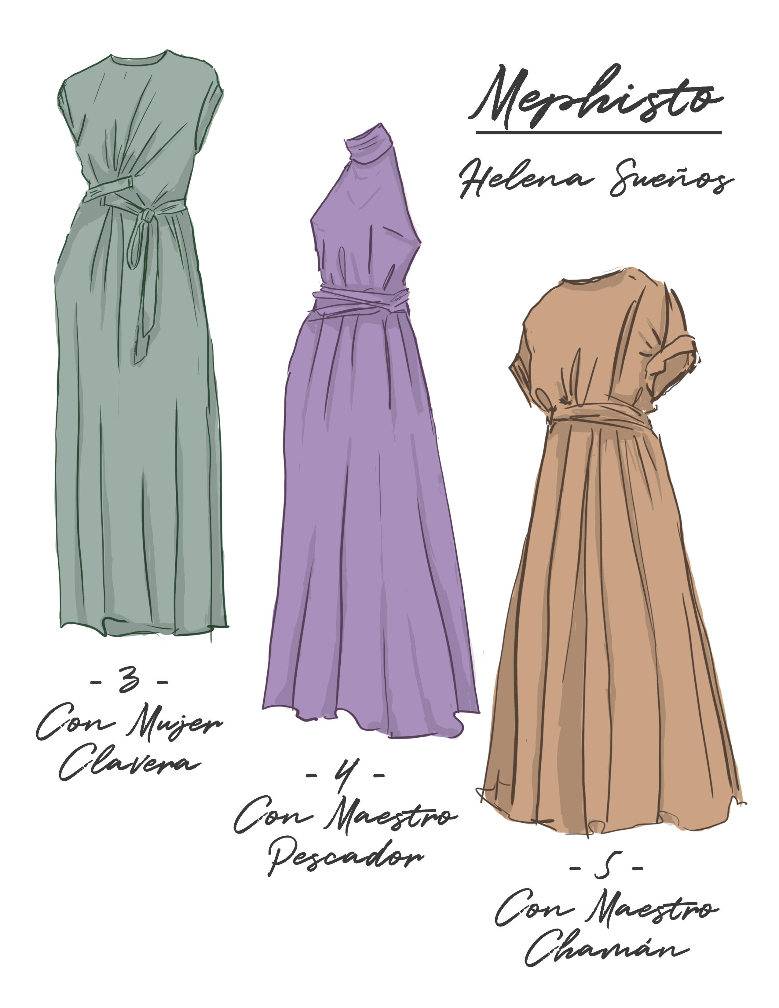 Conceptual costume design for Helena